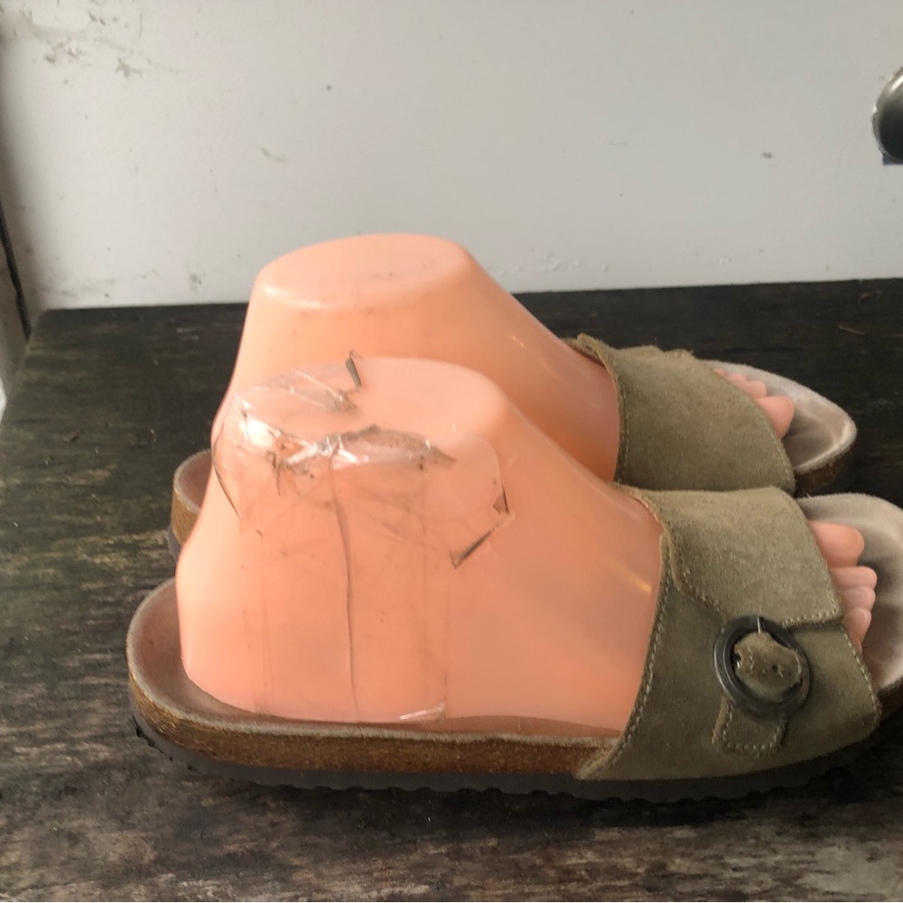 LL Bean Arizona Sandals Stone Birko-Flor Nubuck Slip On Sandals Select Size 8 - Picture 5 of 15